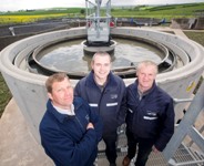 (L-R) Alan Wallace Graham MWH Treatment, Neil Brady and Peter Neeson of NI Water mark the completion of Cloughmills Wastewater Treatment Works | NI Water News